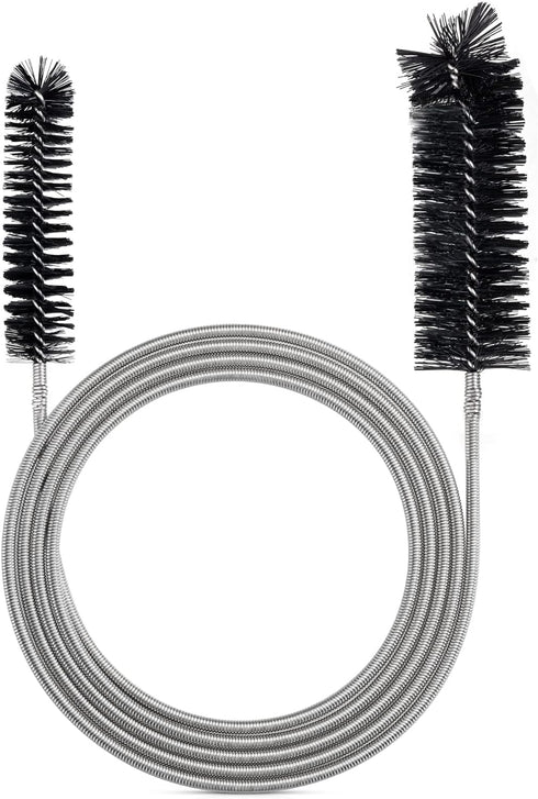 Extra-Thick Drain Brush with Stronger Spring - 67-Inch Flexible Pipe Cleaning Tool - Dual Bristle Heads - Ideal for Curved Pipes and Slim Holes – ...