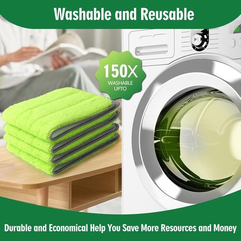 8-Pack Microfiber Mop Pads Compatible with Libman Rinse 'n Wring Mop and Bucket System, 13" x 5" Replacement Mop Heads, Reusable Washable Mop Refi...