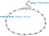 Quadri - Certified Made in Italy - 925 Sterling Silver Italian Anklet Beads Bracelet 3mm Diamond-Cut for Women and Teens 9+1 Inchs Adjustable...