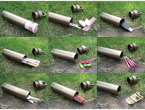 Outdoor Waterproof Capsule Portable Waterproof Container Seal Bottle Holder Case Aluminum(Black)...