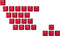 Rubberized Keycap Set | Double shot Translucent | ABS + TPR | OEM Profile for Mechanical Gaming Keyboard (Red, 23 Keys)...