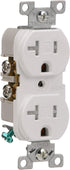EATON TRBR20W-BXSP Arrow Hart Tamper Resistant Duplex Receptacle, 125 V, 20 A, 2 Pole, 3 Wire, White...