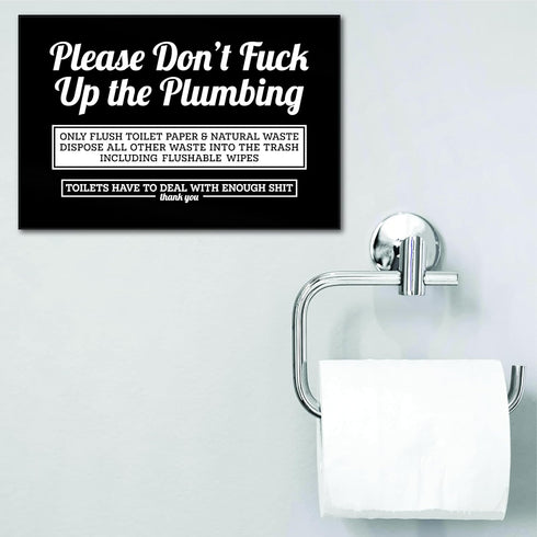 Funny Do Not Flush Sign for Bathroom, 6x4 Please Dont F Up the Plumbing Funny Bathroom Signs, Acrylic Please Do Not Flush Anything Except Toilet P...