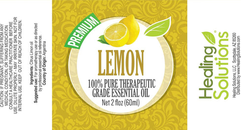 Healing Solutions 60ml Oils - Lemon Essential Oil - 2 Fluid Ounces...