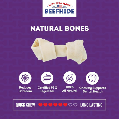 USA Beefhide Bones 5-6" Dog Chew Treats - Chicken Flavor, 7 Count/1 Pack...