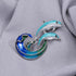 Jumping Dolphin Brooch Marine Animal Pin Coat Accessories Cute Enamel Rhinestone Collar Lapel Pins Blue Dolphin Ocean Sea Animal Corsage Clothes S...