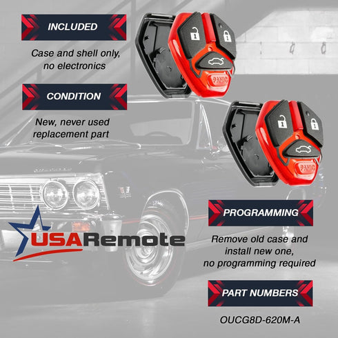 2 Key Fob Keyless Entry Remote Shell Case & Pad fits Mitsubishi Outlander Lancer Mirage i-MEIV...