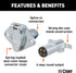 CURT 58671 Vehicle-Side and Trailer-Side 4-Pin Round Wiring Harness Connectors...