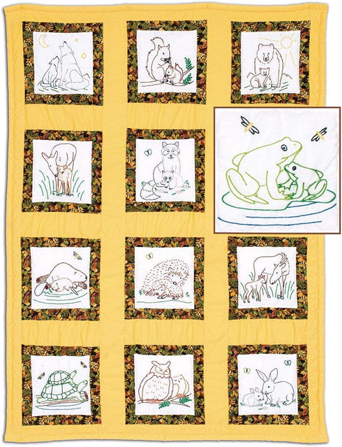Jack Dempsey Needle Art Wilderness Animals Hand Embroidery, White...