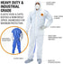 Coveralls for Men Heavy Duty All Purpose - Breathable & Comfortable Disposable Coveralls - Maximum Protection Men's Coveralls for Painting & Agric...