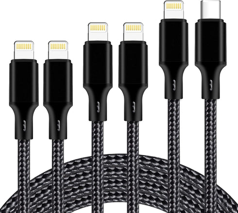 cugunu USB C to Lightning Cable 5 Pack 3/3/6/6/10FT iPhone Charger Apple MFi Certified Power Delivery Fast Charging Cord Compatible with iPhone 14...