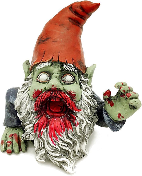 G150028 Zombie Gnome Garden Statue Sculpture, Scary Gnome, Halloween Decoration...