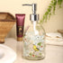 17oz Flower Glass Soap Dispenser Bottle with Plastic Pump,Set of 2...