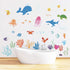 decalmile Under The Sea Dolphin Fish Wall Decals Vinyl Peel and Stick Kids Room Wall Stickers Baby Nursery Childrens Bedroom Bathroom Wall Decor...