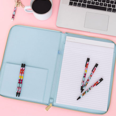 Kate Spade New York Black Ink Pen Set of 5, Cute Click Pens, Plastic Retractable Pens for Writing and Journaling (Safari Floral)...
