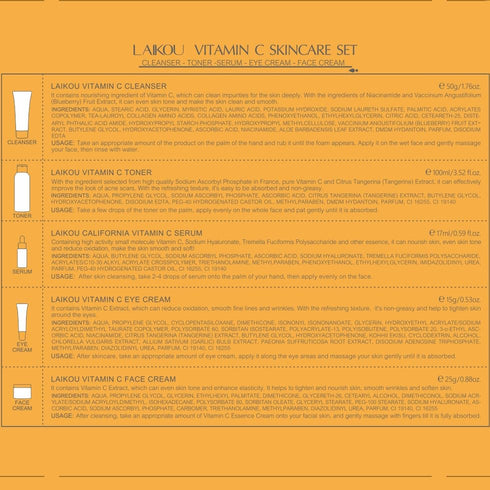 Skin Care Set Vitamin C Women Beauty Gift Sets Skin Care Kit with Cleanser, Toner, Serum, Eye Cream, Face Cream Travel Kit for Women Teen Girls Mo...