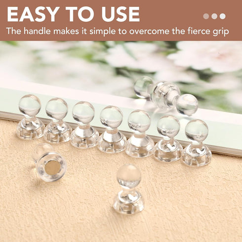 MIKEDE Fridge Magnets, 40 PCS Small Strong Magnets White Refrigerator Magnets, Transparent Whiteboard Magnets Neodymium for Office, Classroom, Kit...