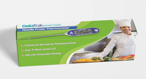 DeltaTrakessentials 11063 FlashCheck Jumbo Display Auto-Cal Needle Probe Thermometer...