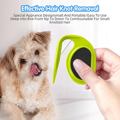 2PCS Pet Knotting Comb, 3 in 1 Knotting Comb Pet Grooming Tool, Small and Sharp, for Removing Tangled and Loosse Hair (Blue*2)...