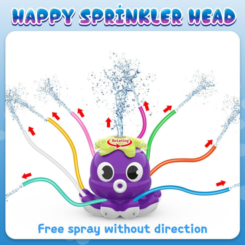 Outdoor Water Spray Sprinkler for Kids and Toddlers, Summer Outside Toys Backyard Games with 8 Wiggle Tubes, Attaches to Garden Hose Splashing Fun...