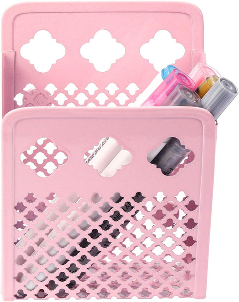Magnetic Pencil Holder - Magnetic Locker Organizer, 1 Pack Pen Holder Locker Accessories for School and Office (1 Basket Pink)...