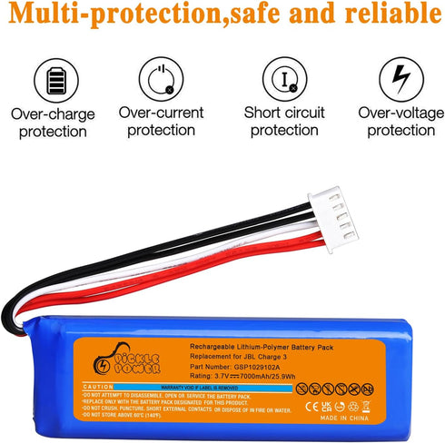 Pickle Power 7000mAh Battery for JBL Charge 3 GSP1029102A......