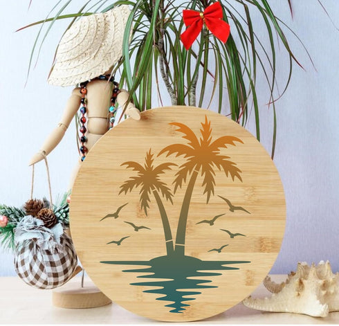 Palm Trees Stencils Template Reusable Beach Stencils for Painting on Wood Craft Canvas Walls Decorations DIY Projects Nature Summer Theme Stencils...