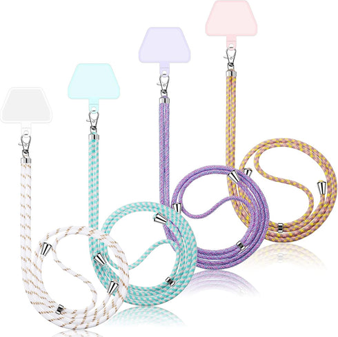 Weewooday 4 Pcs Universal Cell Phone Lanyard Around The Neck Phone Strap Crossbody with Patch for Most Mobile(Bright Color Series)...