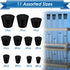 24Pcs Solid Rubber Stopper 11 Assorted Sizes 000# - 8# for Flask, Plug Holes, Lab Seal Rubber Stoppers...