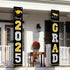 DAZONGE Graduation Decorations 2025, Black & Gold Class of Decorations 2025, Graduation Porch Banners for Any Schools or Grades Party Supplies...