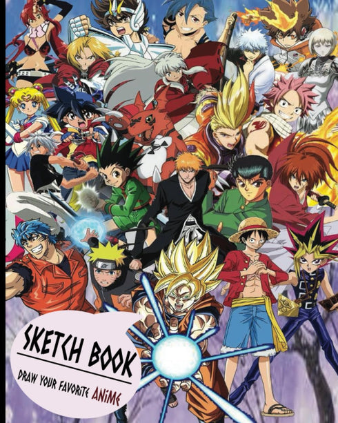 Anime Sketchbook: Blank Paper for Drawing, Doodling or Sketching, Sketch Pad for Drawing Anime Manga Comics, Anime Boy and Girl, 110 Pages of 8" x...