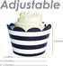 Navy Blue and Gold Cupcake Wrappers - Reversible Party Decoration Supplies, Sailor Theme, Nautical Baby Shower, Military Retirement, Police Birthd...