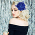 Blue Ladies Feather Flower Hair Clip Elegant Hat Flower Mesh Ribbons Brooch Pin Hair Accessory Fascinator Headwear Floral Corsage for Women and Gi...