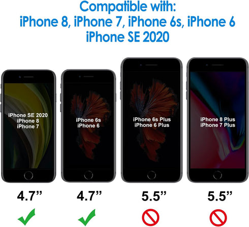 JETech Screen Protector for iPhone SE 3/2 (2022/2020 Edition), iPhone 8/7/6s/6, 4.7-Inch, Tempered Glass Film with Easy-Installation Tool, 2-Pack...