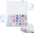 Mlife Diamond Art Painting Storage Containers with Label Stickers, 1 Pack 28 Grids Clear Mini Storage Box, Art Craft Supply Bead Organizers for Je...