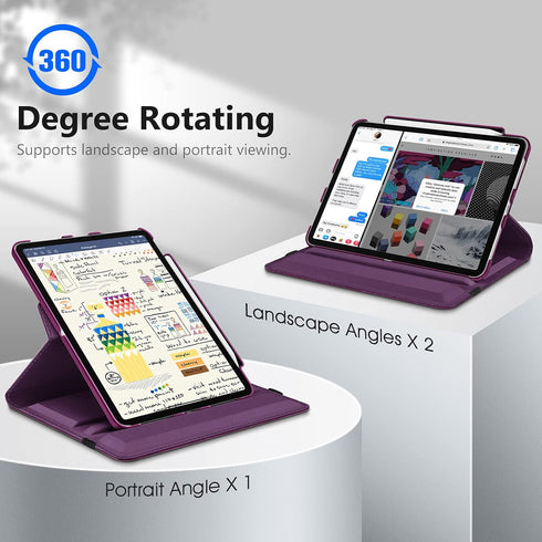 Fintie Rotating Case for iPad Pro 11-inch (4th / 3rd Generation) 2022/2021-360 Degree Swiveling Stand Cover w/Pencil Holder, Auto Sleep/Wake, Also...