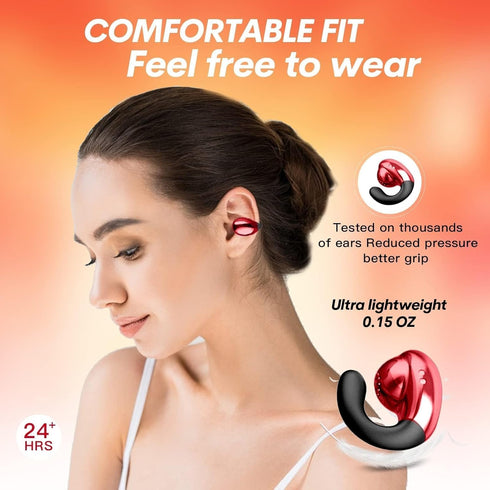 Open Ear Headphones Head Set Bluetooth Induction Earphones Wireless Ear Clips Ear Buds Bone Conducting Conduction Clip On Headphones Open Ear Earb...