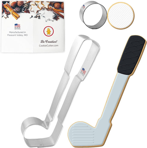 Hole In One Cookie Cutter 2 Pc Set – Golf Club, Round Ball Cookie Cutters Hand Made in the USA from Tin Plated Steel...
