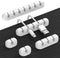 Cord Organizer Cable Management for Desk - 5 Packs White Clips and Cord Keeper, The White Self-Adhesive Holder are Easy to Apply and Stops Wire Ge...
