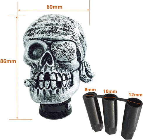 Lunsom Pirate Skull Stick Gear Knob, Stick Shifter Handle One-Eyed Style Transmission Head Shifter Lever Handle Fit Most Automatic Manual Vehicle ...