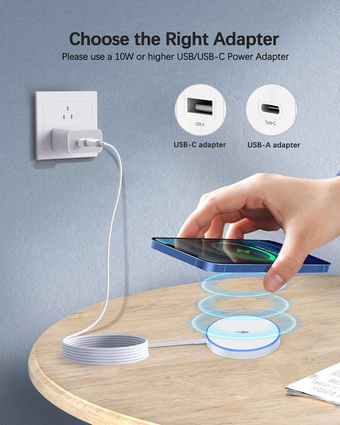Magnetic Wireless Apple Mag-Safe Charger for iPhone 15/14/13/12 Series, AirPods 3/2/Pro - LED Magnet Pad With Dual Charging Ports......