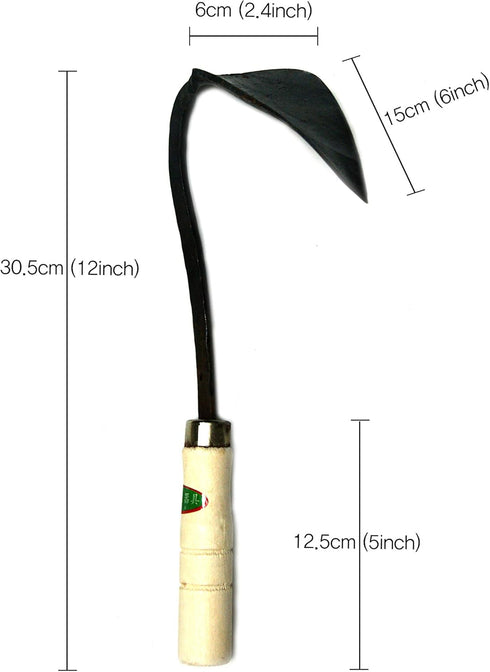 JGI HOMI 2 - Hoe Garden Tool for Weeding, Gardening, harvesting, and Planting, Korean Homi Hand Plow, Durable, Sharp, and Ergonomic...