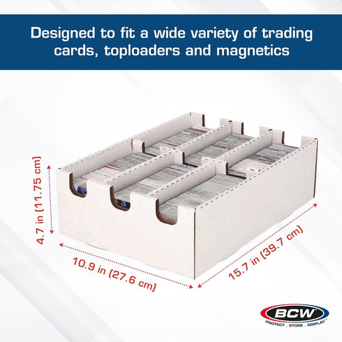 BCW 6 Cell Cargo Card Storage Box - 3x2 | Trading Card Storage Box | Fits Toploaders, Magnetics, and More | Holds 2100 Standard, 20pt Cards, Inclu...