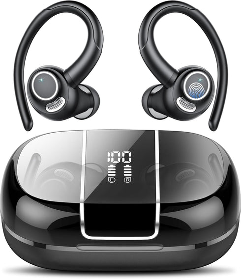 Headphones Wireless Earbuds Sport, Bluetooth 5.3 Over Ear Buds Stereo Deep Bass Headset with Earhooks, 48H Wireless Earphones with HD Mic, IP7 Wat...