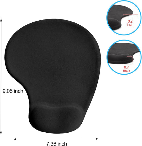 Mouse Pad with Wrist Support,Ergonomic Desktop Mouse Pad with Comfortable Gel Wrist Rest and Non-Slip PU Base for Easy Typing Pain Relief for PCs,...