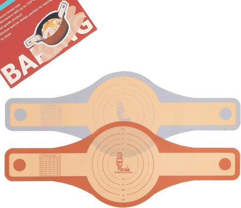 Folksy Super Kitchen 2 Pcs Extra Wider Silicone Bread Sling for Dutch Oven,Non-Stick Silicone Bread Baking Mat for Sourdough,Silicon Dough Lifter ...