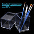 Acrylic Pen Holder, 3 Pcs Clear Pencil Holders for Desk, Makeup Brush Holder Cup Organizer, Stationery Storage Desktop Accessories for Office Scho...