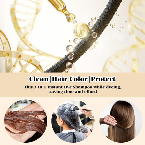 Nova Hair Dye Shampoo, Nova Hair Instant Dye Shampoo, Gray Coverage Hair Color Shampoo for Gray Hair Shampoo for Women and Men (Black)...
