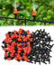50pcs Garden Irrigation Spray Emitter, Adjustable 360 Degree Flow Micro Spray Nozzle with 1/4" Barbed Tee Fittings,Drip Irrigation Head for Garden...