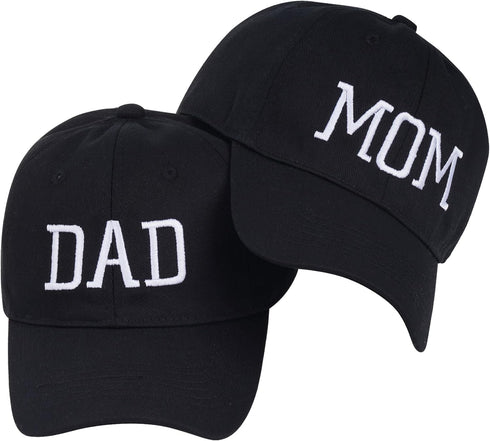 Mom and Dad Hats Adjustable Embroidered Baseball Cap for Couples Parents Fathers Black...